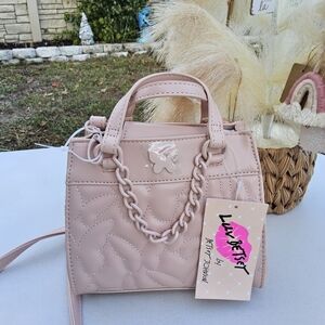 Betsey Johnson Light Pink Quilted Crossbody Bag